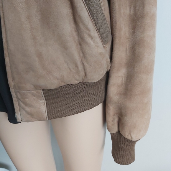 Vintage Members Only by Europe Craft suede bomber jacket camel tan unisex - Picture 3 of 16